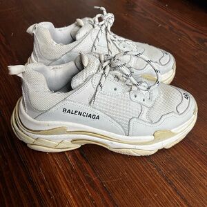 Balenciaga Gray and Cream Sneakers
